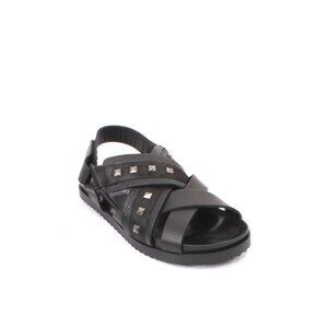 Mariano Paoletti 327 Black Leather Slides Men Comfort Sandals